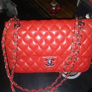 Red And Silver Chanel Purse